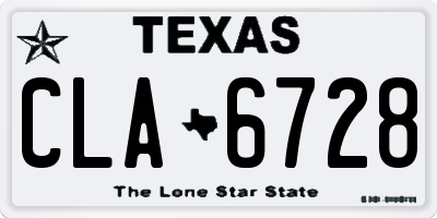 TX license plate CLA6728