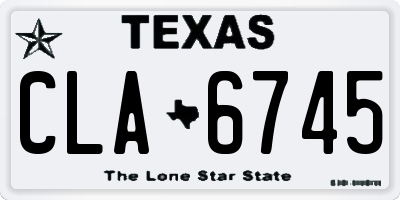 TX license plate CLA6745