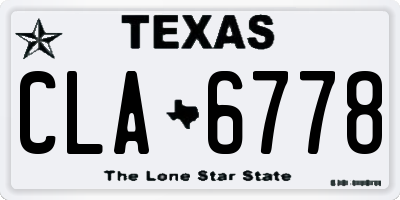TX license plate CLA6778