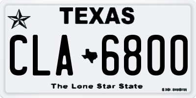 TX license plate CLA6800