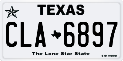 TX license plate CLA6897