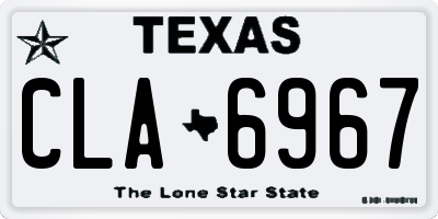 TX license plate CLA6967