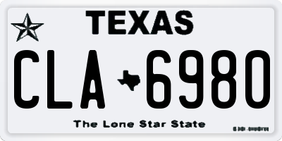 TX license plate CLA6980