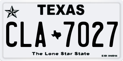 TX license plate CLA7027