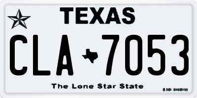 TX license plate CLA7053