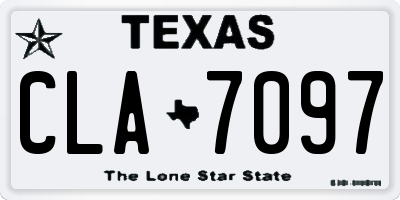 TX license plate CLA7097