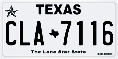 TX license plate CLA7116