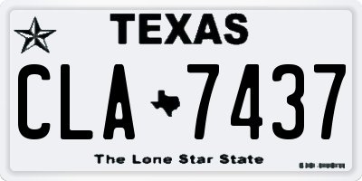 TX license plate CLA7437