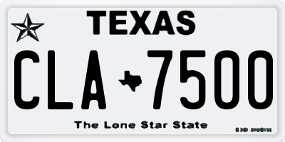 TX license plate CLA7500