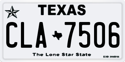 TX license plate CLA7506