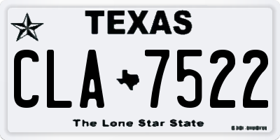 TX license plate CLA7522