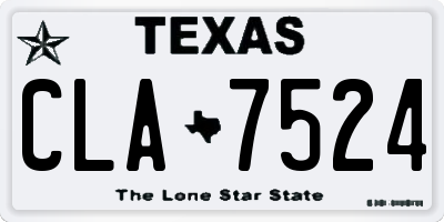 TX license plate CLA7524