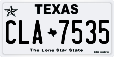 TX license plate CLA7535