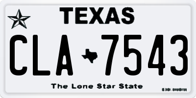 TX license plate CLA7543