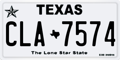 TX license plate CLA7574