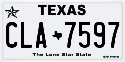 TX license plate CLA7597