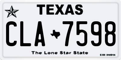 TX license plate CLA7598