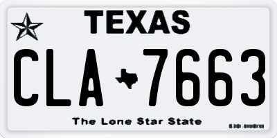 TX license plate CLA7663
