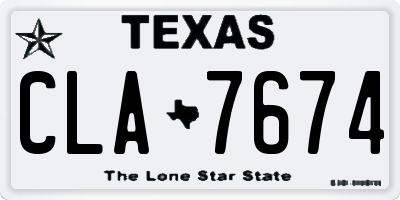TX license plate CLA7674