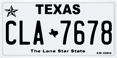 TX license plate CLA7678