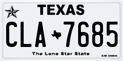 TX license plate CLA7685