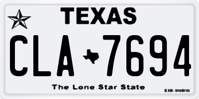 TX license plate CLA7694