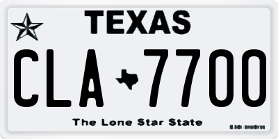 TX license plate CLA7700