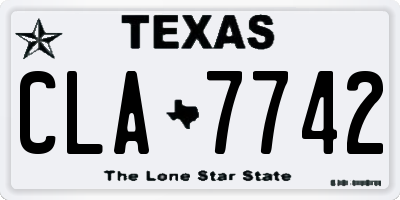 TX license plate CLA7742