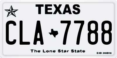 TX license plate CLA7788