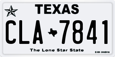 TX license plate CLA7841