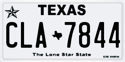 TX license plate CLA7844