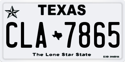 TX license plate CLA7865