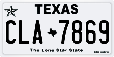TX license plate CLA7869
