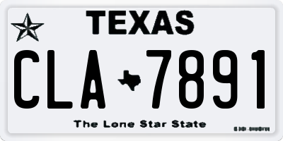 TX license plate CLA7891
