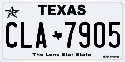 TX license plate CLA7905