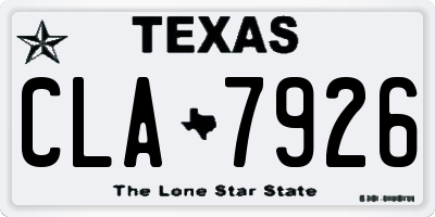 TX license plate CLA7926