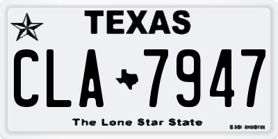 TX license plate CLA7947