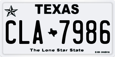 TX license plate CLA7986