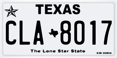 TX license plate CLA8017