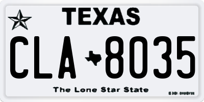 TX license plate CLA8035