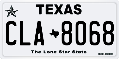 TX license plate CLA8068