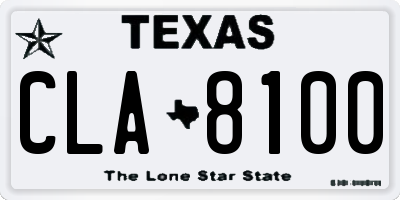 TX license plate CLA8100