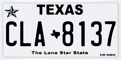 TX license plate CLA8137