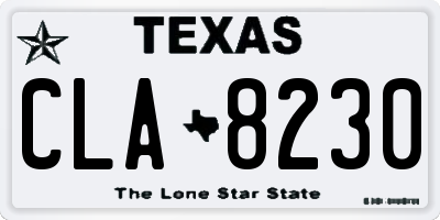 TX license plate CLA8230