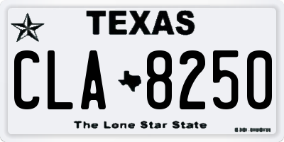 TX license plate CLA8250