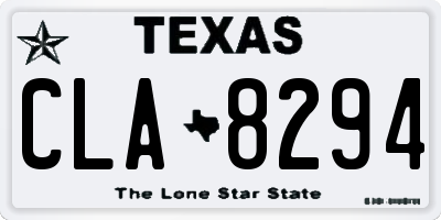 TX license plate CLA8294