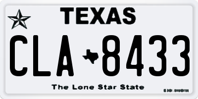 TX license plate CLA8433