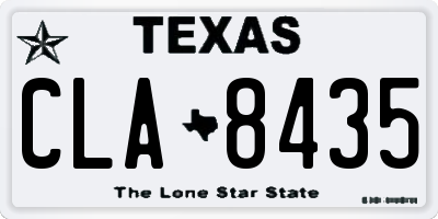 TX license plate CLA8435