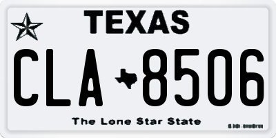 TX license plate CLA8506