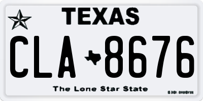 TX license plate CLA8676